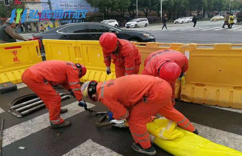 邗江区管道修复现场